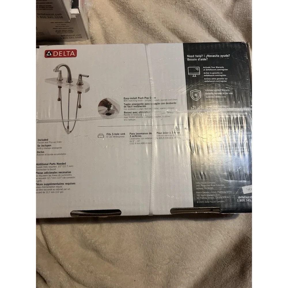 Delta Foundations Bathroom Faucet 35904LF-SS 2 Handle Widespread Bath